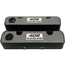 Load image into Gallery viewer, ansen valve covers, ford, 408 cleveland, black powder coat, front view