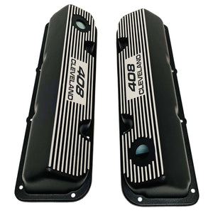 ansen valve covers, ford, 408 cleveland, black powder coat, top view