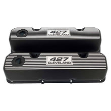 Load image into Gallery viewer, ansen custom engraving, ford 427 cleveland valve covers, black, front view