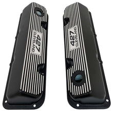 Load image into Gallery viewer, ansen custom engraving, ford 427 cleveland valve covers, black, top view