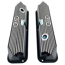 Load image into Gallery viewer, ansen valve covers, ford, fe, all fins, black powder coat, top view