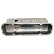 Load image into Gallery viewer, ansen valve covers, pontiac, raised letter logo, as cast finish, underside view