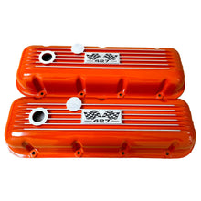 Load image into Gallery viewer, Big Block Chevy 427 Valve Covers, Flag Logo &amp; 13&quot; Air Cleaner - Orange