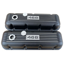 Load image into Gallery viewer, Big Block Chevy 468 Classic Finned Valve Covers - Black