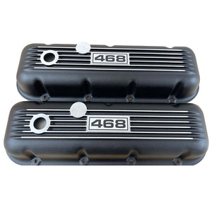 Big Block Chevy 468 Classic Finned Valve Covers - Black
