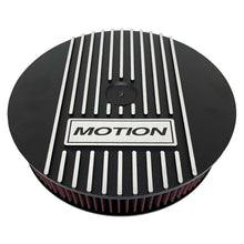 Load image into Gallery viewer, ansen valve covers, 13&quot; round air cleaner kit, motion logo, front view