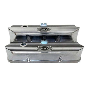 Ford FE 427 Tall Valve Covers (POWERED BY 427 C I) Style 2 - Polished