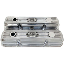 Load image into Gallery viewer, Ford FE 390 Valve Covers Short Finned (POWERED BY 390) Polished