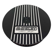 Load image into Gallery viewer, ansen custom engraving, ford carroll shelby signature air cleaner lid, black, front view