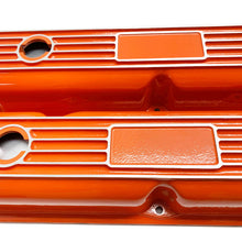 Load image into Gallery viewer, Mopar Performance 273, 318, 340, 360 Valve Covers Finned Orange