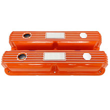 Load image into Gallery viewer, Mopar Performance 273, 318, 340, 360 Custom Valve Covers - Orange (Inlay Nameplate)