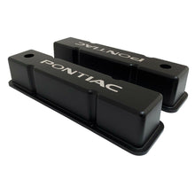 Load image into Gallery viewer, Pontiac Valve Covers For Small Block Chevy Heads - Black (Solid Logo)