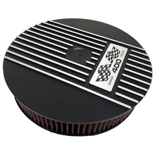 Load image into Gallery viewer, Small Block Chevy 400 Flag Logo - 13&quot; Round Air Cleaner Kit - Black